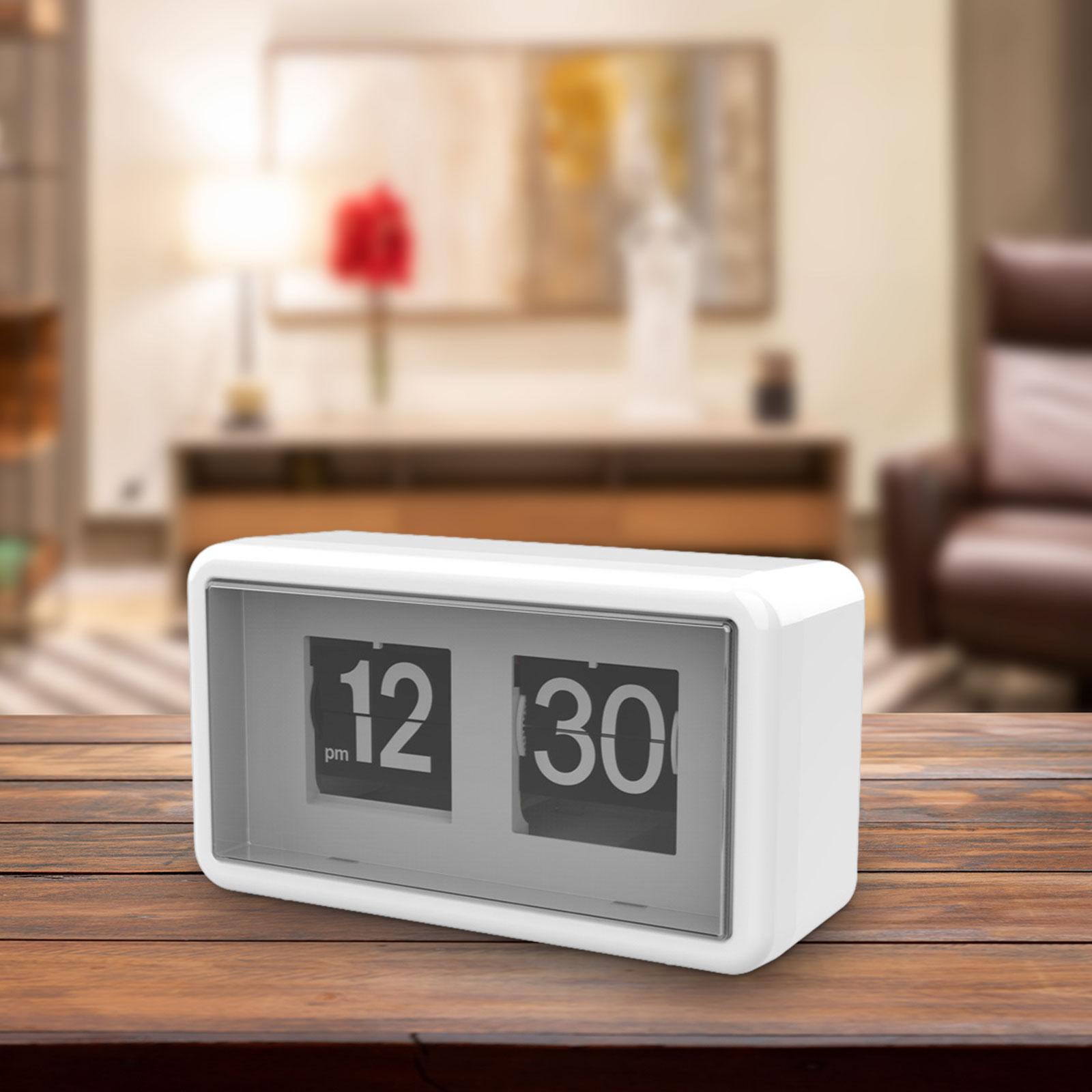 Auto Flip Clock Flip Desk Clock Home Silent Shelf Flip Page Clock orologio da tavolo ampio Display per dormitorio scuola tavolo da pranzo Cafe