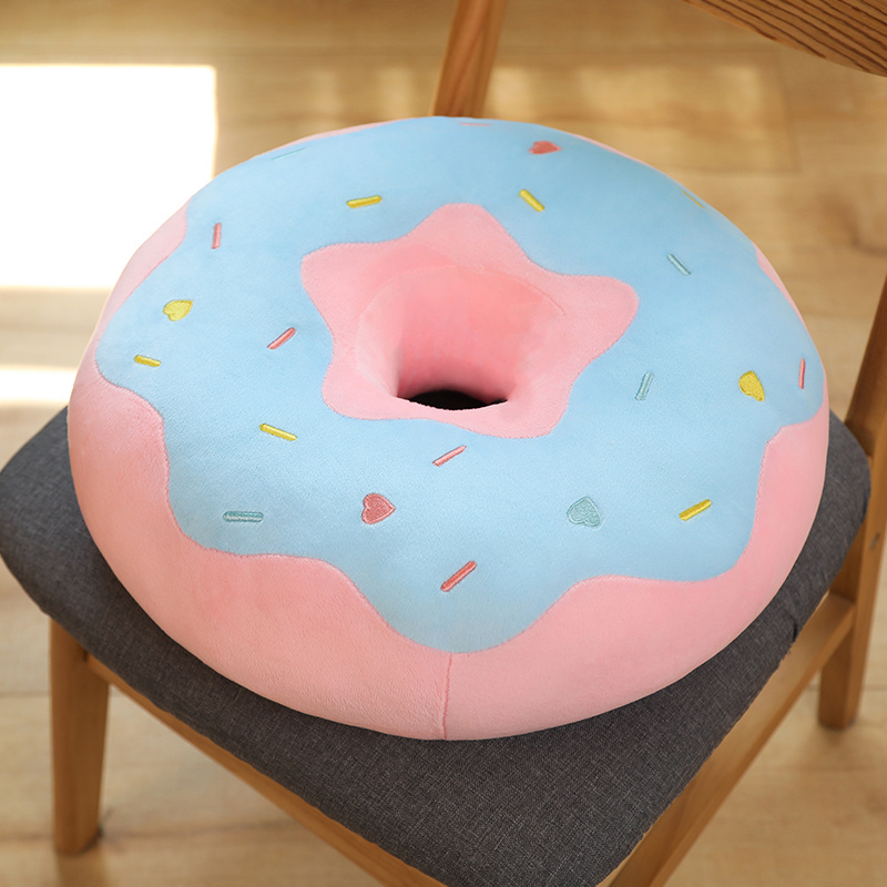 Decoration Donut Plush Pillow Like Real Fantastic Ring Shaped Food Plush Soft Seat Cushion Head Pillow Christmas: Colorful / 11cm-30cm