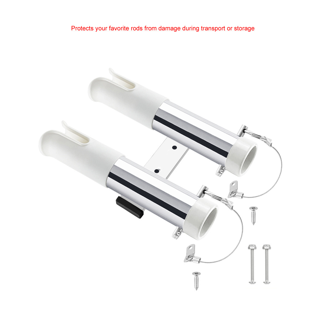 Fishing Rod Holder 2 Tubes Link Slotted Rod holder Boat Fishing Rod Rack Holder Portable Pole Tube Mount Bracket Marine Grade