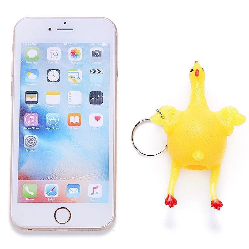 1pc lustige gadgets spielzeug huhn eier legend kloake hühnerwitze maker schlüsselanhänger eierlegende hennen überfüllt stress