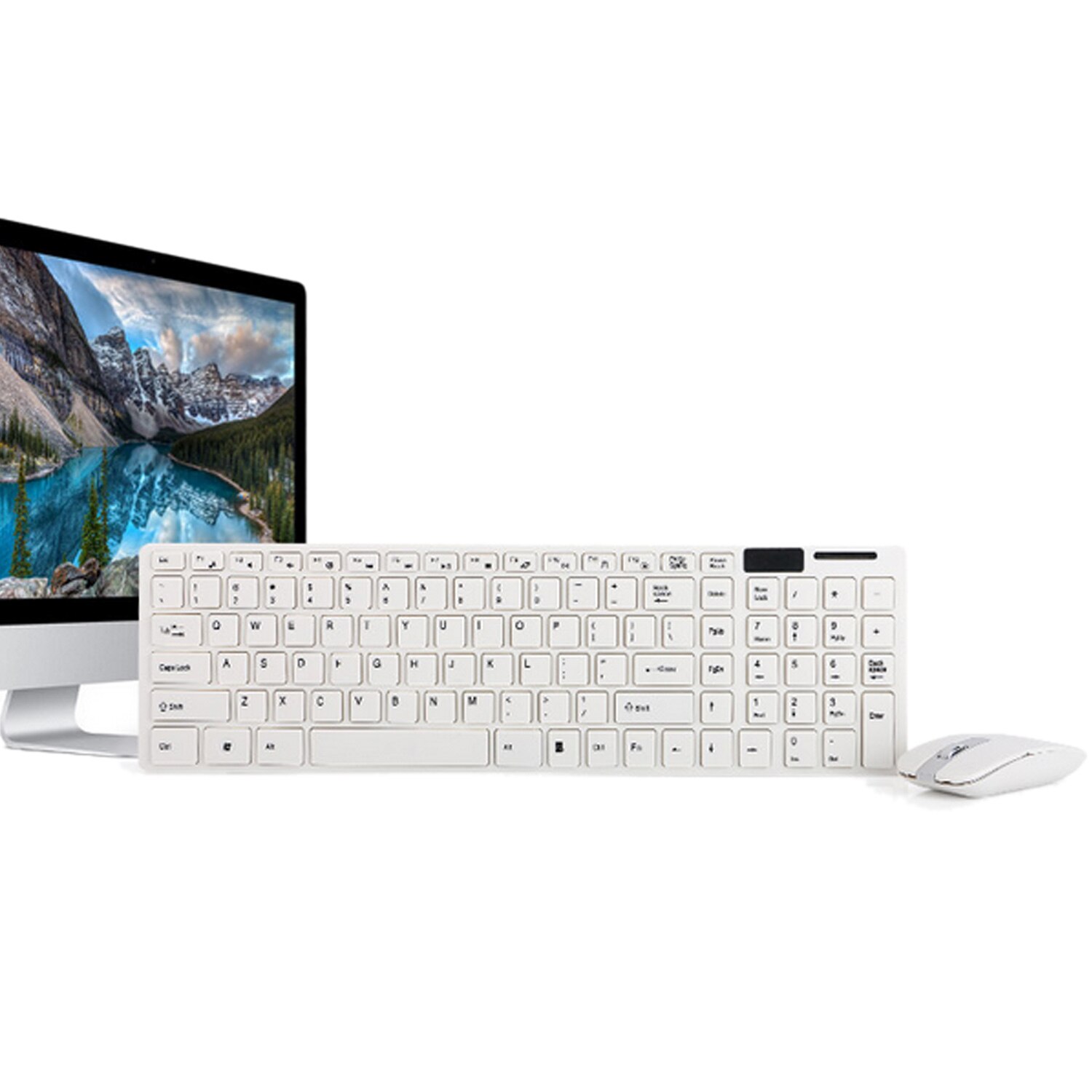 Elisona Wireless Keyboard Mouse Set Key Board Mice Combo for Computer PC Gaming TV 98 Macbook Android Overwatch Accessories