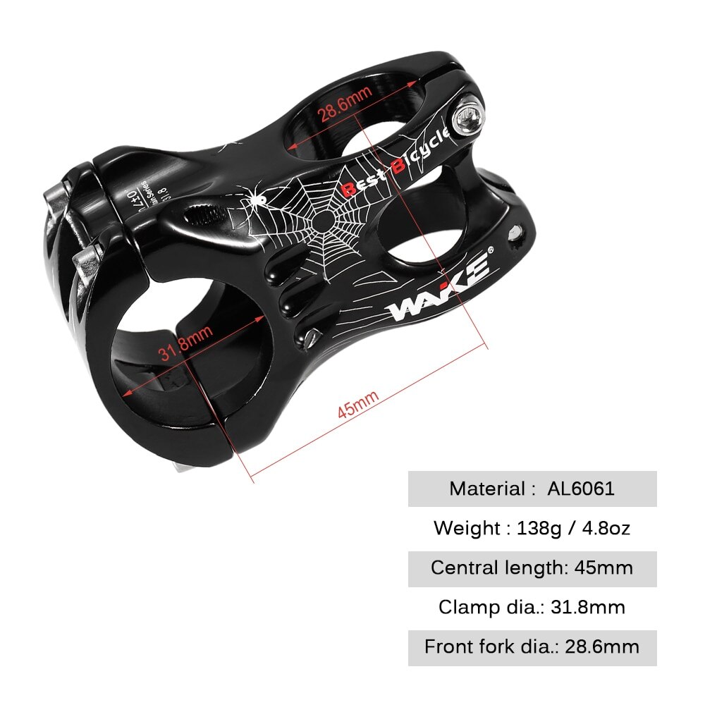 Aluminum Alloy Bicycle Handlebar Stem Adjustable Mountain Bike MTB Stem Bicycle Wheel Steering Cycling Clamp Stem 31.8MM 35MM