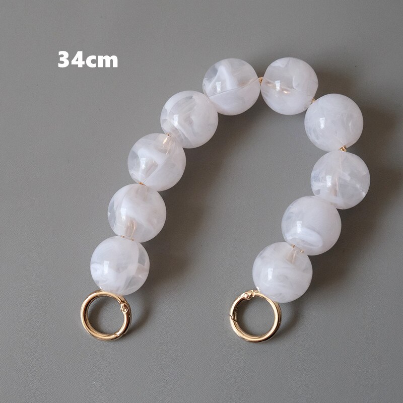 Damestas accessoire wit groen acryl hars onderdeel luxe handgemaakte kralen polsband vrouwen vervangende tas handvat cirkel: 4