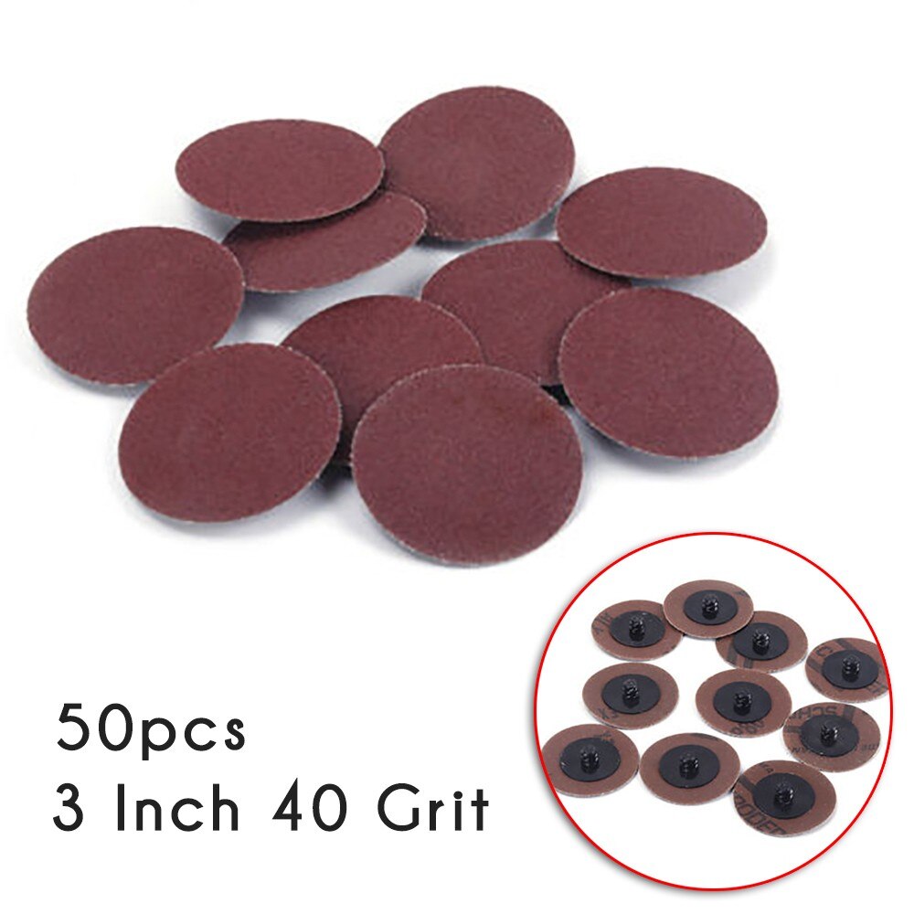 3 Inch Sanding Discs 50Pcs Abrasive Tool Fitting Parts Roll Lock Pads