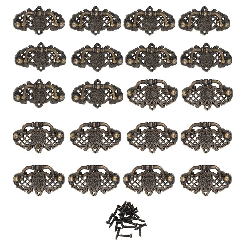 10 Pack Vintage Kitchen Cabinet Pull Furniture Pull Drawer Handles Bedroom Dresser Knobs Antique Bronze: Default Title