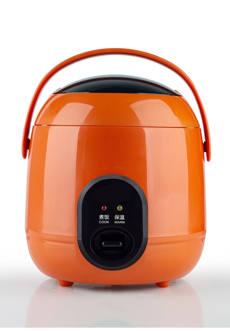 Mini Rijstkoker 1.2L Elektrische Rijstkoker Met 2 Lagen Verwarming Voedsel Stoomboot Multifunctionele 2-3 Persoon Keuken Fornuis 220V: Orange / EU