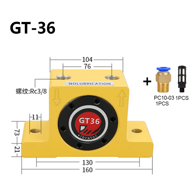 GT8/10/13/16/20/25/30/36/48/60 Pneumatische Vibrator Gt turbine Oscillatoren Pneumatische Industrie Vibrator Hamer Blanking Onderdelen