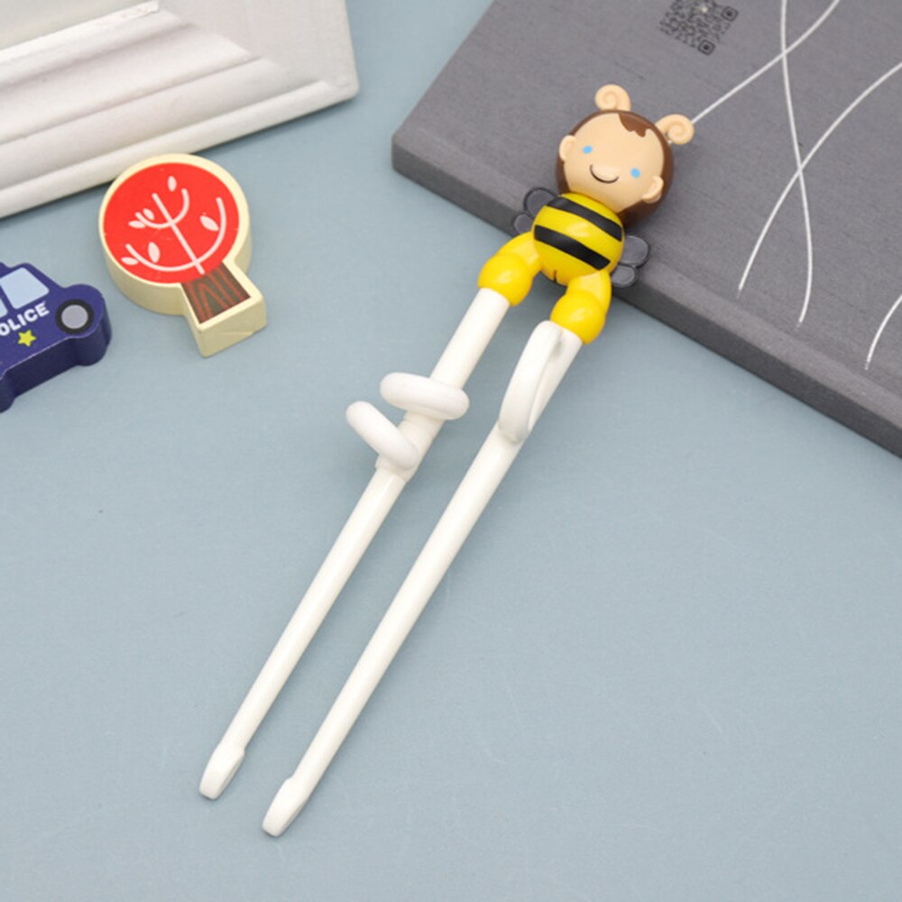 Creatieve Baby Training Eetstokjes Cartoon Aap Konijn Bee 3D Dier Hoofd Leren Eetstokje Kinderen Veiligheid Servies Bestek: 04