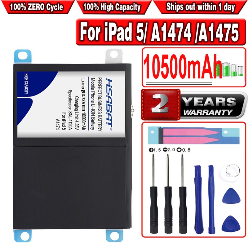Hsabat 10500 mah  a1484 batteri til ipad 5 air til ipad 5 a1474 a1475 a1484 a1476 a1822 a1823 a1893 a1954