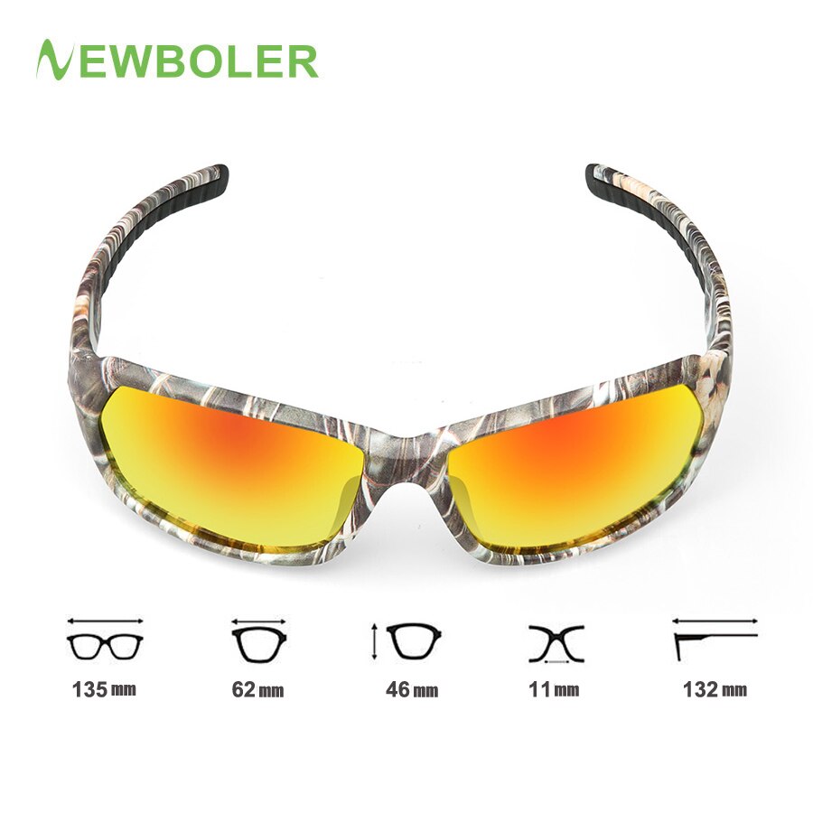 Newboler kamuflasje polariserte solbriller fiske menn kvinner sykling turkjøringe solbriller utendørs sport briller de sol camo