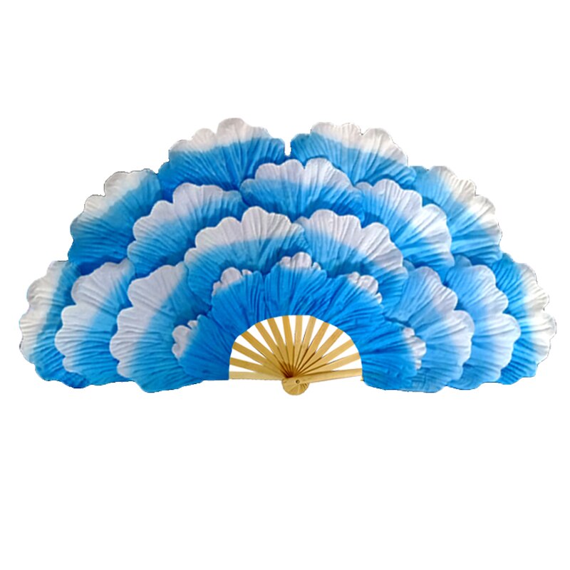 Pivoine fleur ventilateur scène performance ventilateur handfan double face grand fleur pétales ventilateur groupe danse performance accessoire: Blue