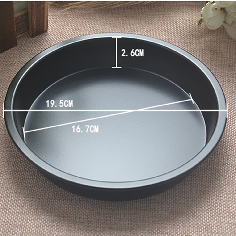 Round Pizza Plate Pizza Pan Deep Dish Tray Carbon Steel Non-stick Mold Baking Tool Baking Mould Pan Pattern 7inches FD