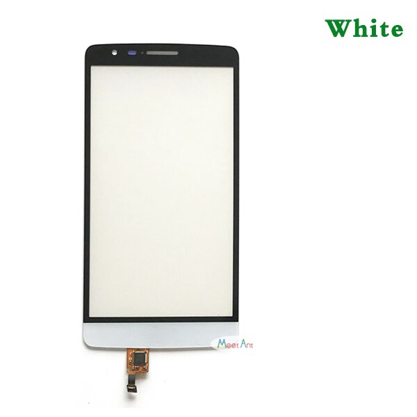 Alta qualidade para substituição de lg g3, 5.0 ", para lg g3 mini d722 d724 g3s, touch screen, digitador, sensor, painel de lente de vidro exterior ouro branco preto: WHITE