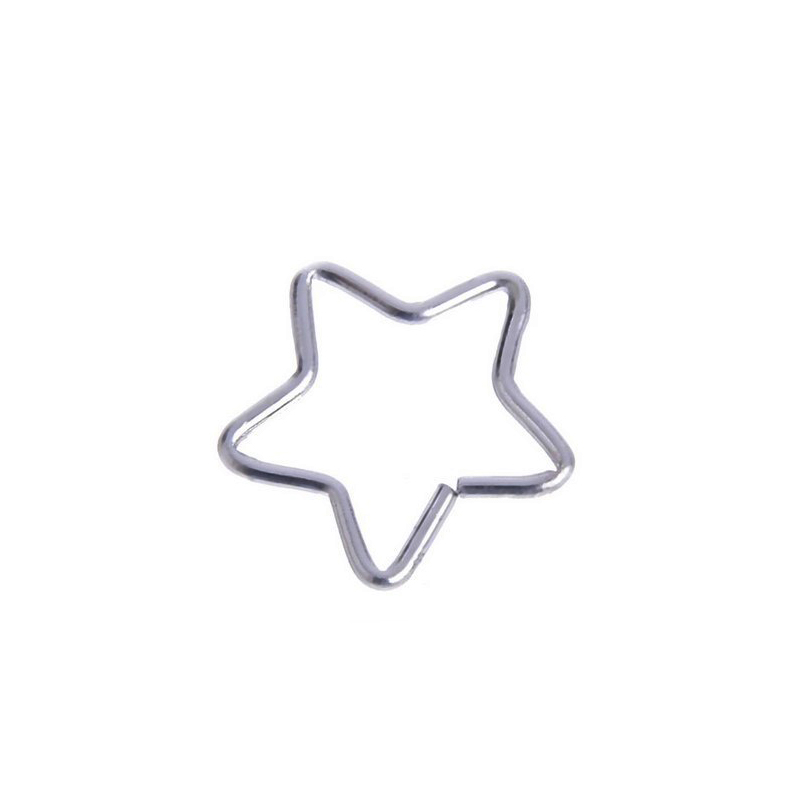 1PC Heart/Star Shaped Tragus Piercings Hoop Helix Cartilage Tragus Daith Ear Studs Lip Nose Rings Piercing Jewelry: Star-Silver