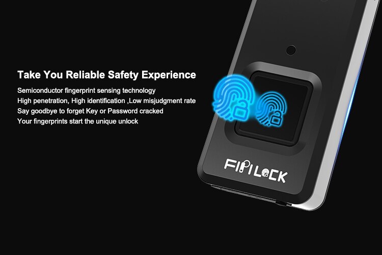 Fipilock, cerradura inteligente recargable sin llave, cerradura de huella digital IP65, candado de seguridad antirrobo impermeable, cerradura de la caja del equipaje de la puerta