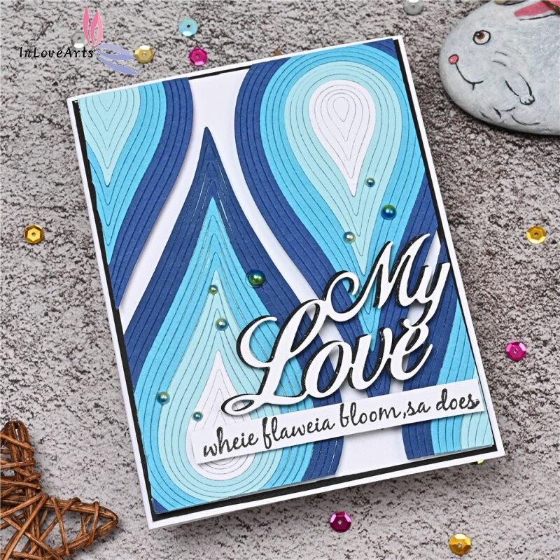 InLoveArts Water Shape Metal Cutting Dies Scrapbooking Decorative Embossing Card Crafts Stencil DIY Waterdrop Frame Die Cut