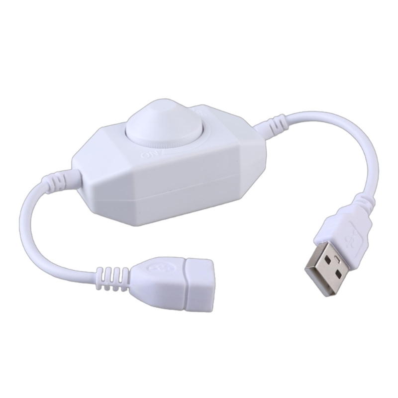 USB LED Knob Dimmer DC5V Ribbon Brightness Adjustable Switches Controller Connectors For LED Strips Light USB Fan: WHITE