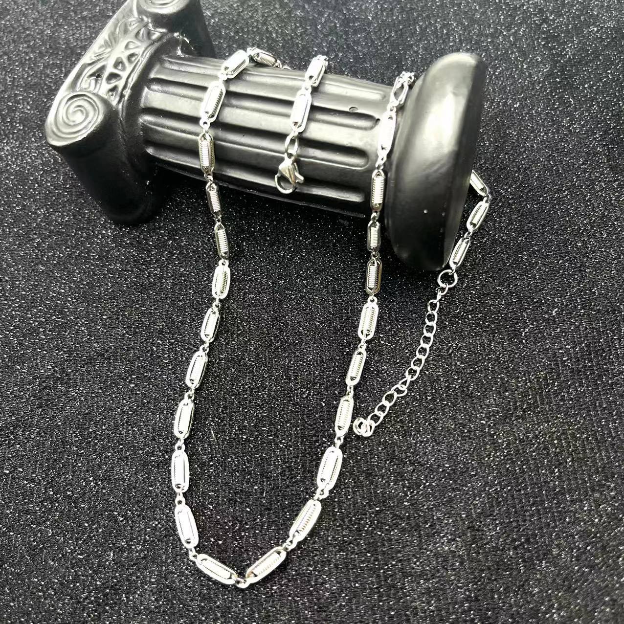 Stainless Steel Chains Hand made Link Necklaces Silver Color Jewelry Never Rub Off Choker: a3