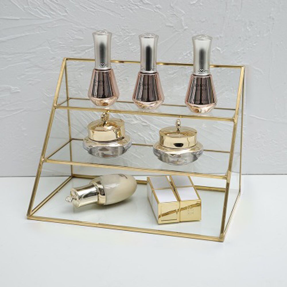 Trelags glass netto rød parfyme display stativ moderne enkel sminke parfyme hudpleie produkt lagring rack display stativ
