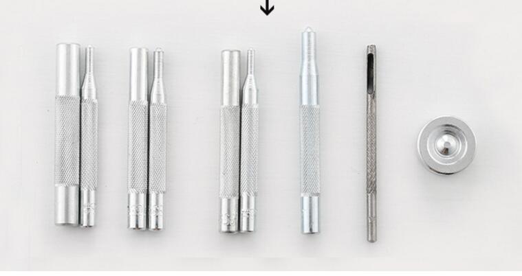 40 set/box 10mm 12mm 15mm 17mm Drukknoop Druk Stud Knoppen + 9 stks Fixing Gereedschap Kit Handgemaakte Patchwork