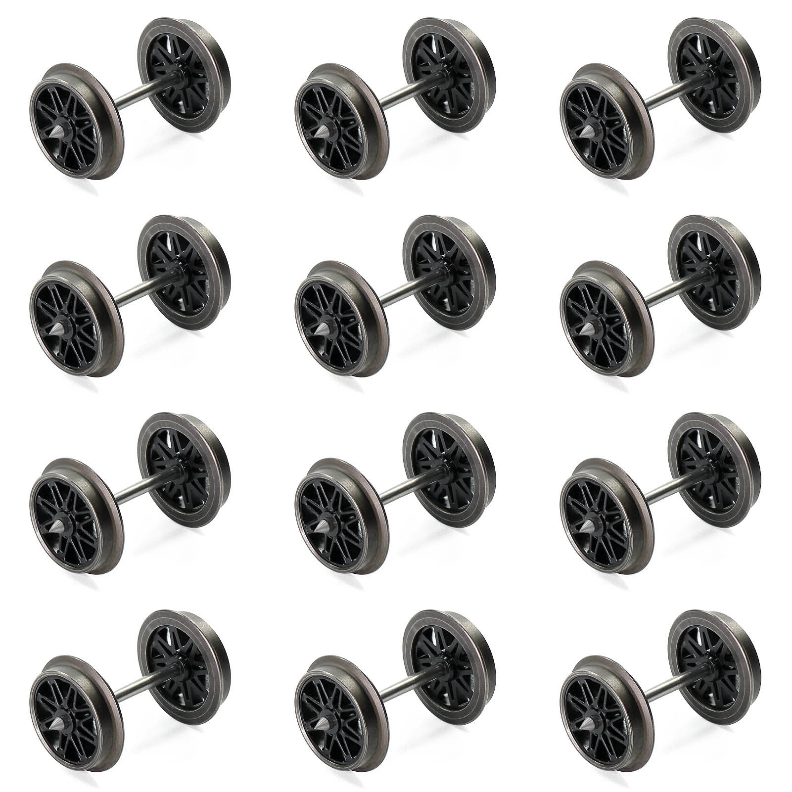12pcs HO Scale 36'' Metal Spoked Wheels for Model Trains 1:87 Railway Accessories HP26