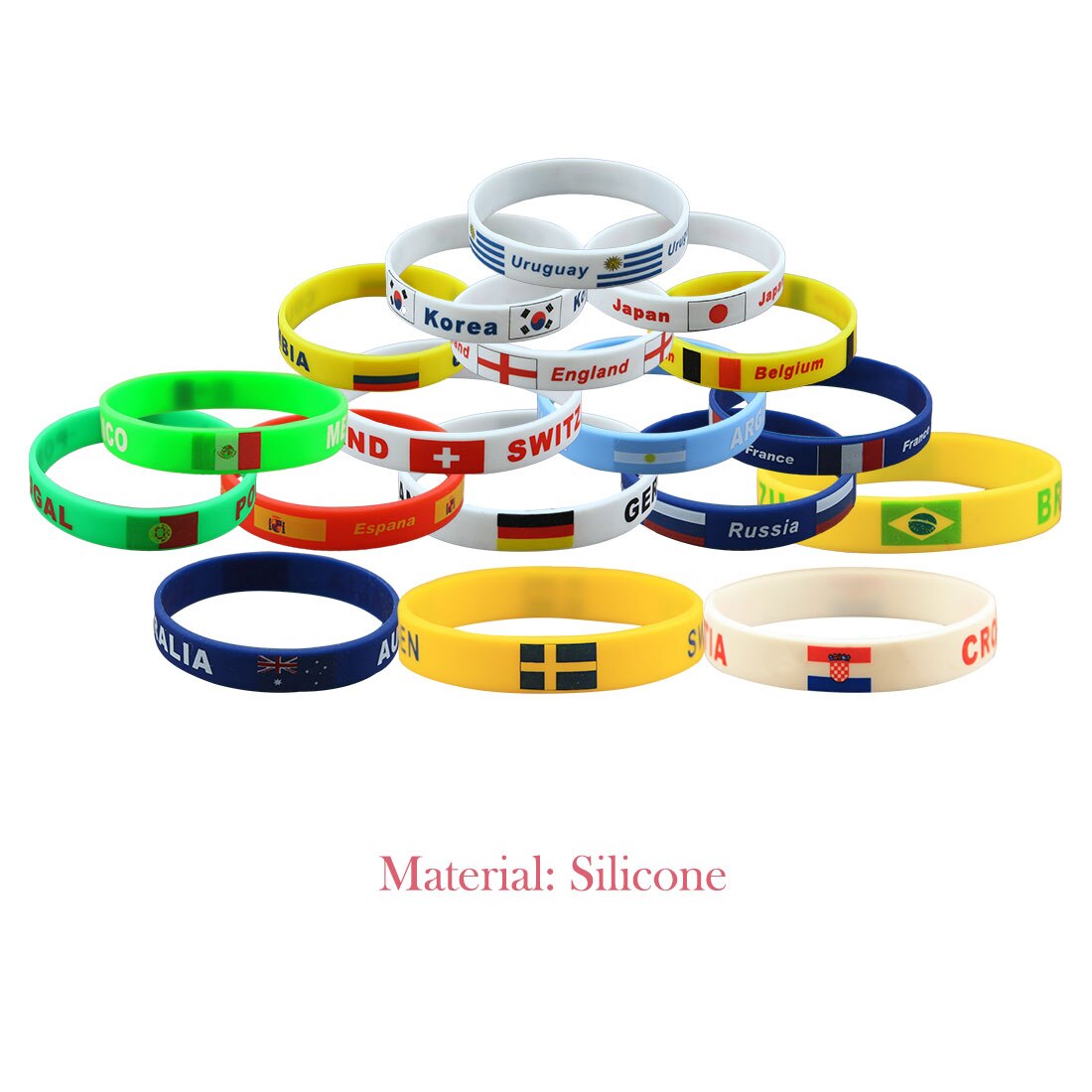 Brand 1pcs Football Fans Bracelet Soccer fan Accessories Football Silicone Bracelet Cheerleading supplies motivational