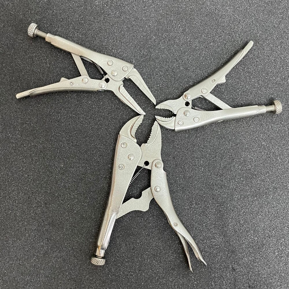3pcs/lot 4 inch and 5 inch Locking pliers round nose Straight Jaw Welding Tool Straight Jaw Lock Mole Plier Vice Grips Pliers