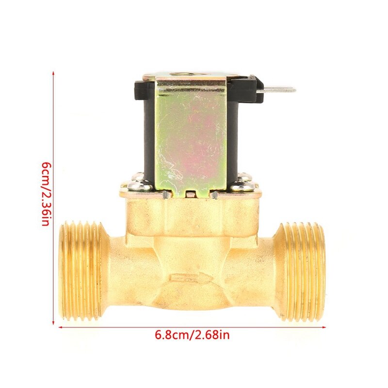 AC 220V Electric Solenoid Valve G3/4" 2-Way Normal Closed Water Valve - Brass Construction