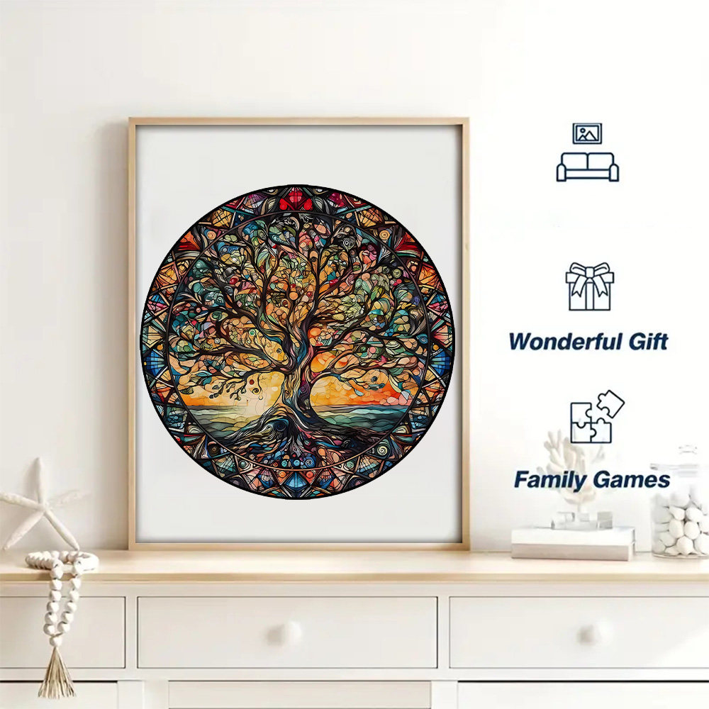 Tree of Life Wooden Puzzle for Adults & Teens - Unique Animal Shape 3D Puzzle, Brain Teaser