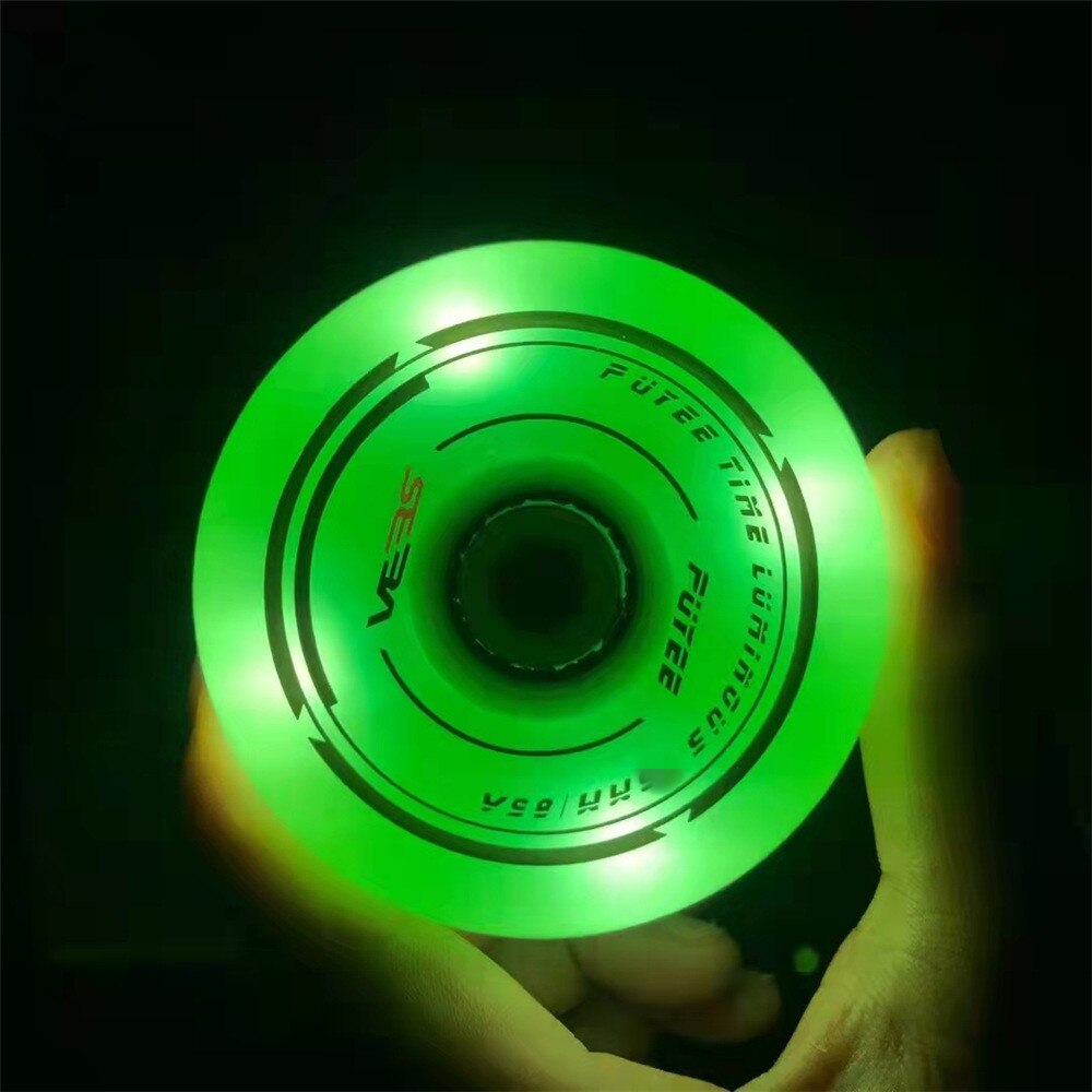 SEBA PUYEE-Rueda de patinaje LED brillante, 8 unidades, Original, 85A, 80mm: 8 Green wheel / 80mm
