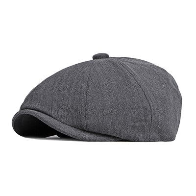 Gorras de estilo clásico para hombres y mujeres, sombrero británico Retro, sólido, pintor, literario, de algodón, irlandés, Italia: Gris oscuro