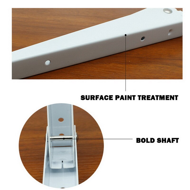 Hardware vægmonteret heavy duty pladsbesparende hjem k form foldehylde beslag holdbar støtte rustfrit stål opbevaring 2 stk.