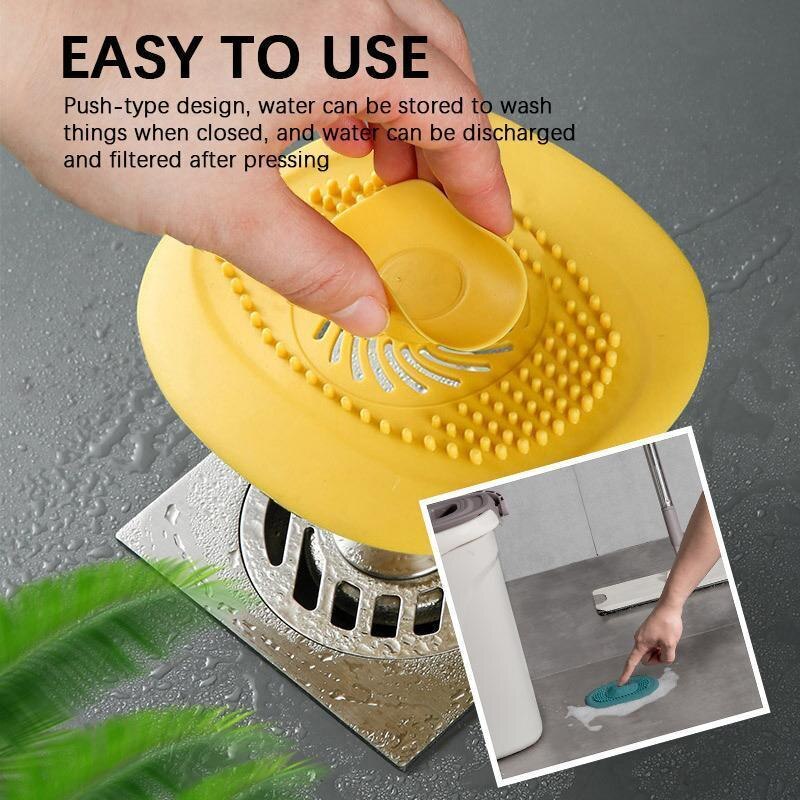Bathroom Drain Cover Silicone Sink Filter Plug Hair Catcher Bath Stopper Plug Sink Shower Filter Kitchen Accessory