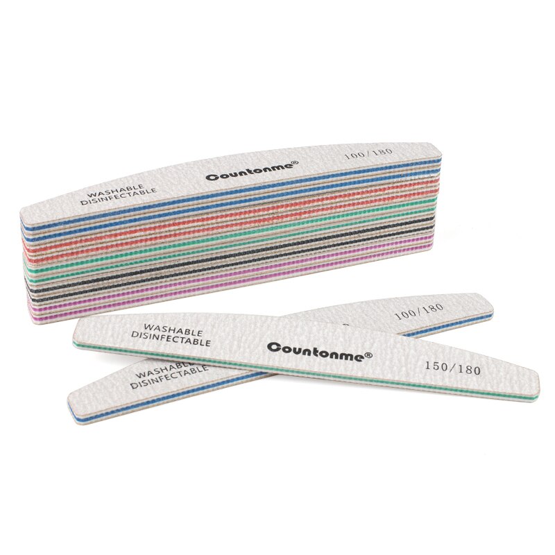 Limes à ongles épaisses pour manucure, lot de 3/5/10 pièces, bloc de tampon incurvé, grain 80/100/150/180/240, accessoires pour Nail Art
