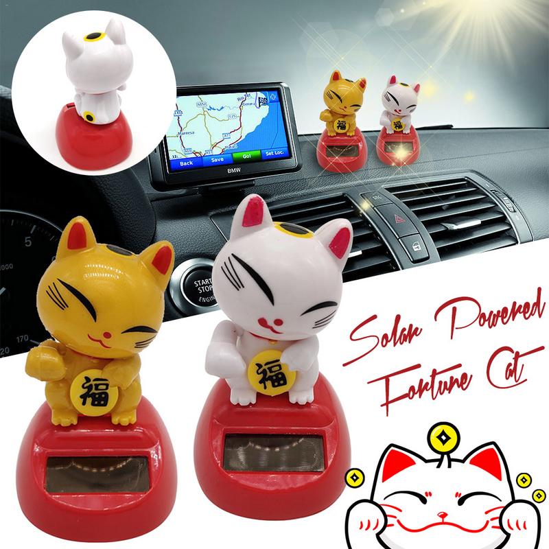 Lovely Solar Power Cat Interior Ornament Home Decor for Kids Toy Birthday