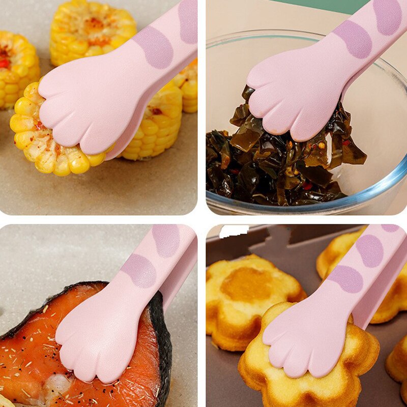 1PC pinze per pasti simpatici cartoni animati pinze per alimenti a forma di zampa di gatto in acciaio inossidabile mini barbecue clip accessori da cucina gadget da cucina