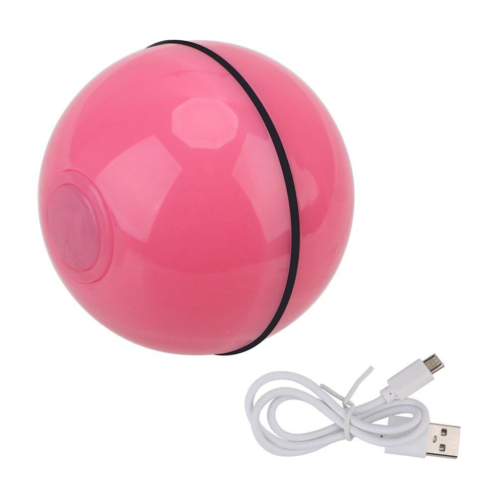Rullande blixt smart boll usb elektriska husdjur leksaker automatisk roterande smart leksak för katt hund smart interaktiv rullande boll katt leksaker: Elektrisk röd