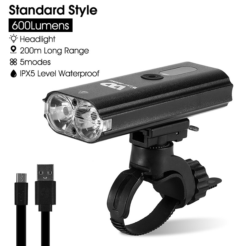 WEST BIKING – feu arrière de vélo IPX-5 étanche 800 Lumen, lampe torche USB LED, accessoires de cyclisme, vtt: Standard Front Light