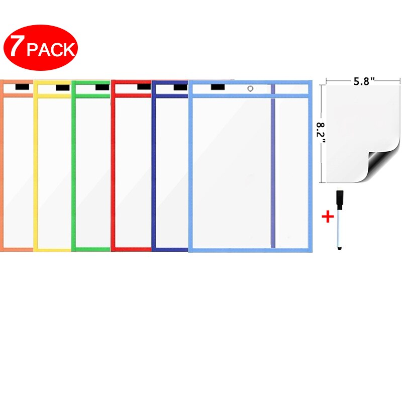 Blød magnetisk whiteboard gennemsigtig tør viske lommer besked skrift tegning dør whiteboard brugt til undervisning forsyninger markør: 6 poser 51p