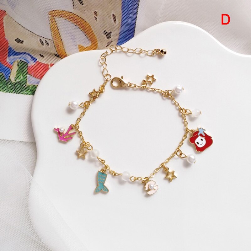 Vrouwen Cartoon Schattige Prinses Hanger Armbanden Handgemaakte Bangle Charm Jewelry: D