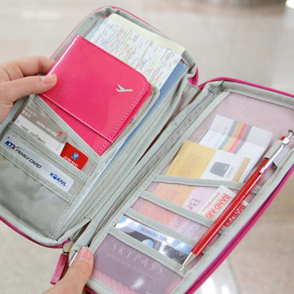 Travel Journey Document Organizer Wallet Passport ID Card Holder Ticket Credit Card Bag Case Purse