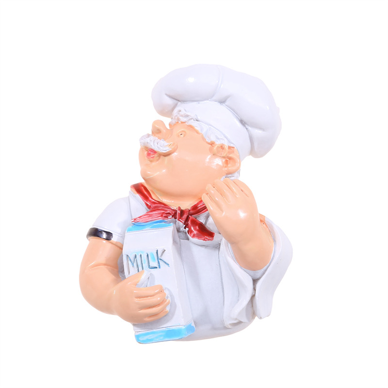 Creatieve Chef Cartoon Keuken Plug Hook Hold Cook Fat Chef Wall Decor Organizer Voor Thuis Keuken Organiseren Plug Houder: Brons