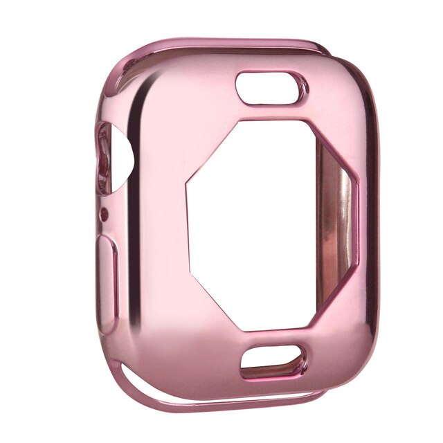 Vesker til eple se myk silikon støtfanger deksel urkasse til iwatch serie 4 rammebeskyttelse 44mm 40mm størrelse anti-sjokk: Rosa / til serie 4 44mm