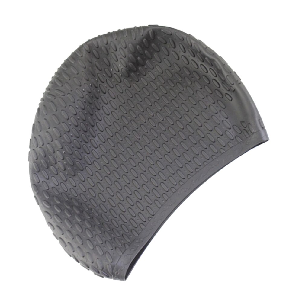 1pc Swimming Cap Durable Practical Useful Silicone Cap Long Hair Ear Protection Swim Caps Swim Pool Hat for Female Ladies: Black