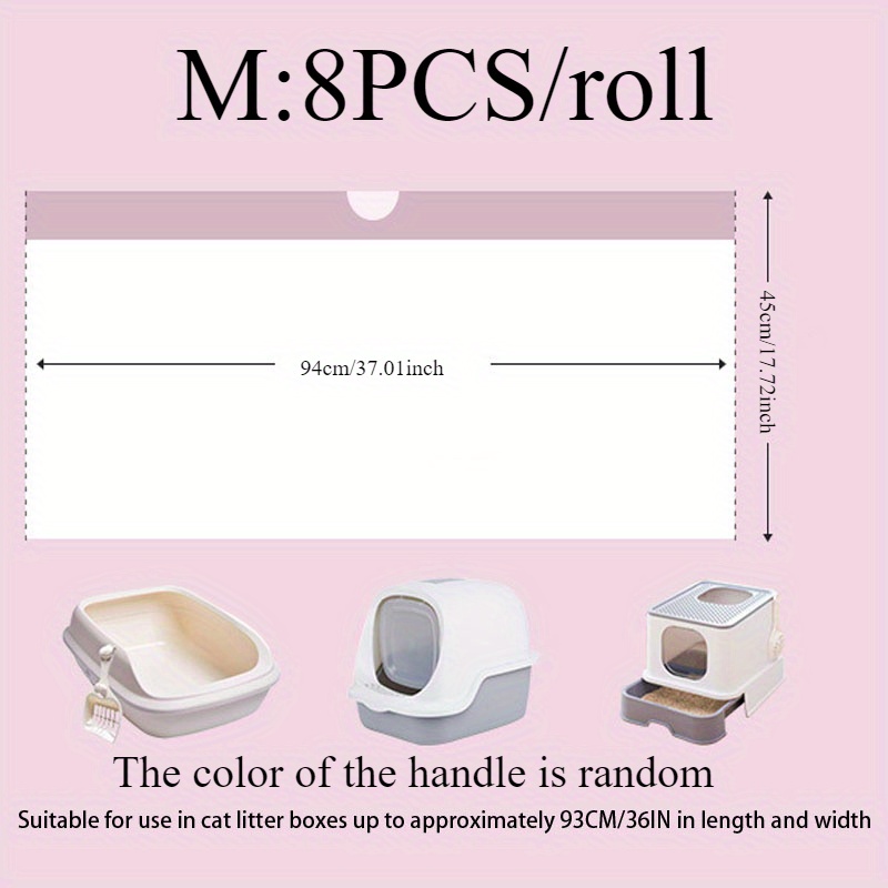 1/2/3Rolls Disposable Cat Litter Bags Disposable Pet Waste Bag with Drawstring Quick Clean Portable Cat Litter Box Liners Bags: L / Scarlet