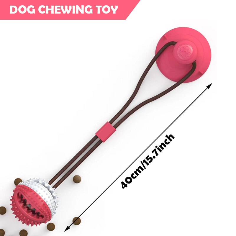 Pet Dog Toys Silicon Suction Cup Tug dog toy Dogs Push Ball Toy Pet Tooth Cleaning Dog Toothbrush for Puppy large Dog Biting Toy: B without box