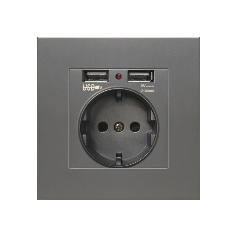 EU Standard Electrical Wall Charger Adapter Charging Wall Germany Plug Socket Power Outlets,White,16A,Grounded,PC Panel