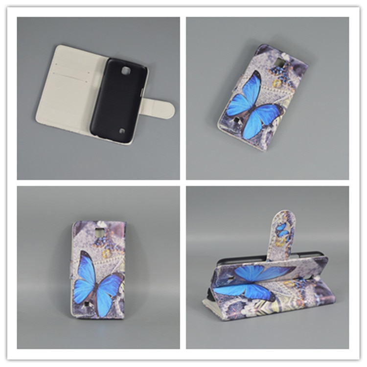 Butterfly Flower Flag Wallet Flip Stand Book Cover Case For LG K3 LTE K100DS K100 4G LTE