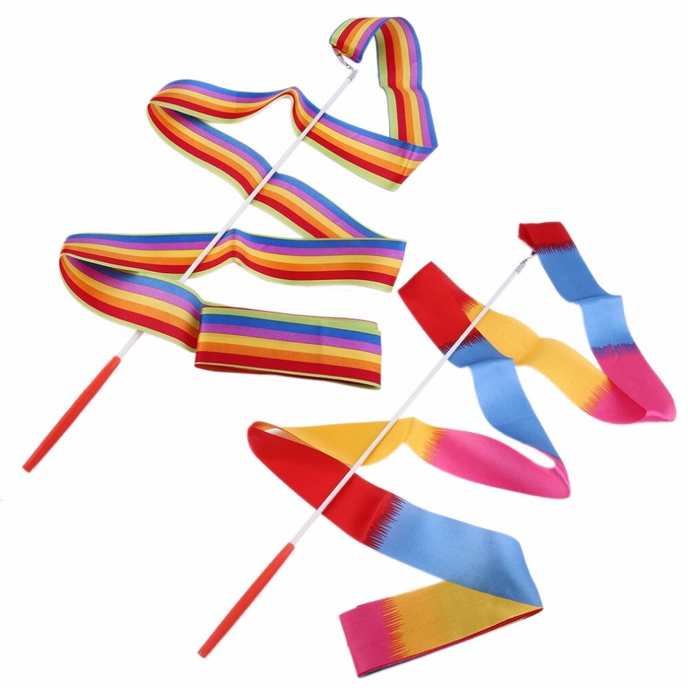 4m universele gym danslinten ritmische kunst gymnastiek streamer twirling rod stick dansvoorstelling accessoires op voorraad