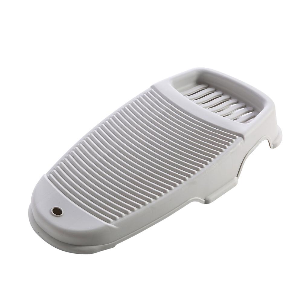 Plastic Non-slip Washboard With Soap Box Dormitory Thickened Laundry Washboard Household Washing Board: white